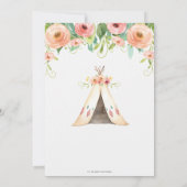 部族ピンクのフローラ森林動物の赤ちゃんシャワー サンキューカード (裏面)