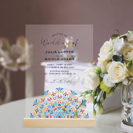 部族フォークカントリークレストマンダラ結婚ズ アクリル招待状