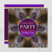 部族フラクタル羽アダルトパーティの招待状 招待状 (正面/裏面)