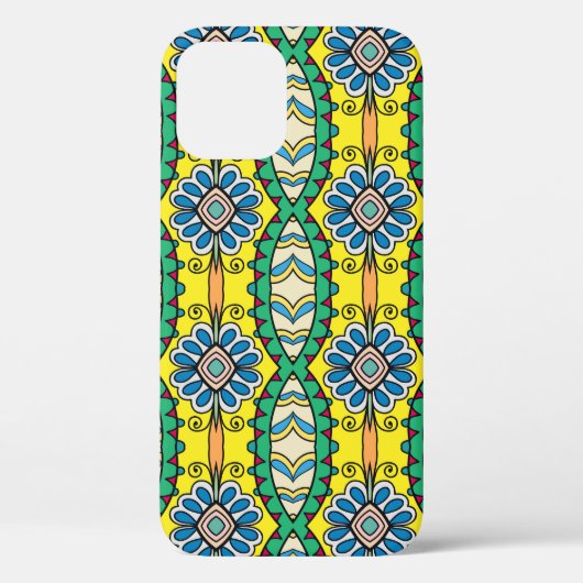 部族フローラ華美、手描きパターン。 Case-Mate iPhoneケース (裏面)