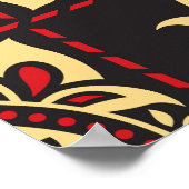 部族フローラ:ヴィンテージパターンエレガンス ポスター (角)