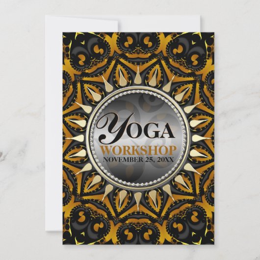 部族ブラック ゴールドサン ヨガ ワークショップ ご招待 招待状 (正面)