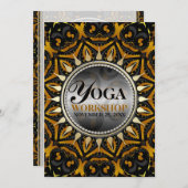 部族ブラック ゴールドサン ヨガ ワークショップ ご招待 招待状 (正面/裏面)