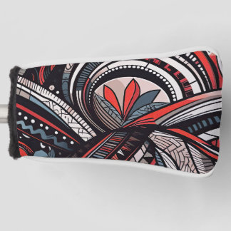 部族プリント ゴルフヘッドカバー