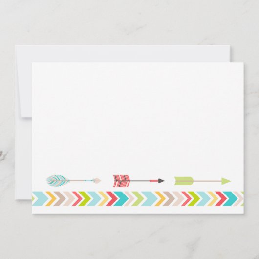 部族ベビーシャワー招待状ニュートラルジェンダー 招待状 (裏面)