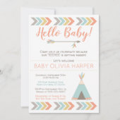 部族ベビーシャワー招待状 | テペ散水 招待状 (正面)