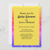 部族ベビーシャワー銅抽象芸術カラフルネオン 招待状 (正面)