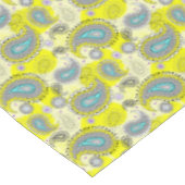 部族ペイズリーパターンレモンイエローターコイズ テーブルクロス (アングル)