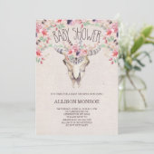 部族ボホーと花のベビーシャワー招待状 招待状 (スタンド正面)