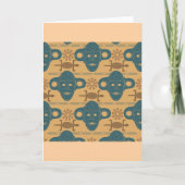 部族マスクアフリカ民族顔パターン カード (正面)