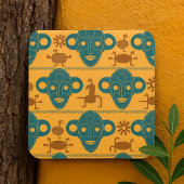 部族マスクアフリカ民族顔パターン スクエアシール