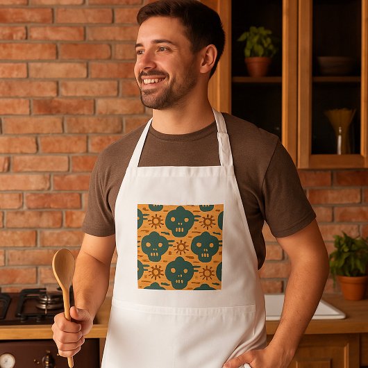 部族マスクアフリカ民族顔パターン スタンダードエプロン