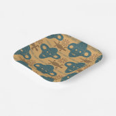 部族マスクアフリカ民族顔パターン ペーパープレート (傾斜あり)