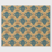 部族マスクアフリカ民族顔パターン ラッピングペーパー (フラット)