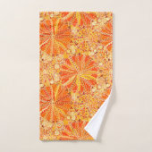 部族マンダラプリントオレンジマスタード金ゴールド バスタオルセット (ハンドタオル)