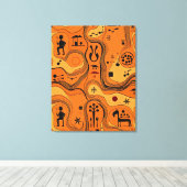 部族ミニマル芸術 キャンバスプリント (インサイチュ (ウッドフロア))