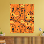 部族ミニマル芸術 キャンバスプリント (インサイチュ (リビング))