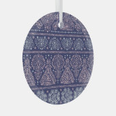 部族メキシコ、民族のシームレスなパターン。 ガラスオーナメント (正面右)