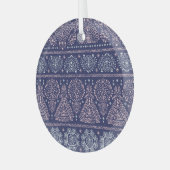 部族メキシコ、民族のシームレスなパターン。 ガラスオーナメント (正面左)