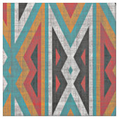 部族モザイク素朴先住民アメリカインディアン模様 ファブリック (クローズアップ)