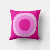 部族モダンろうけつ染めサークル – 明るい赤紫色ピンク クッション (裏面)