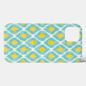 部族モダンイカットブルー黄色ファッション Case-Mate iPhoneケース (裏面 (横))