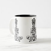 部族ヨガ女神マグカップ – 民族瞑想コーヒー ツートーンマグカップ (正面左)