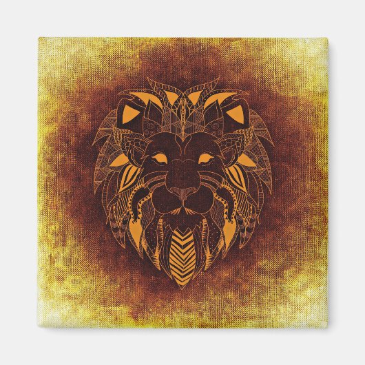 部族ライオン磁石 マグネット (正面)