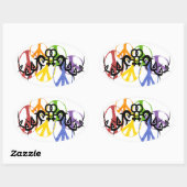 部族レズビアン平和シンボルのシール 楕円形シール (シート)