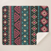 部族ヴィンテージのシームレスなパターン シェルパブランケット (正面(横))