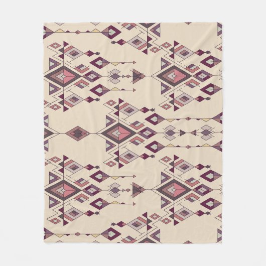 部族ヴィンテージのシームレスアステカ化 フリースブランケット (正面)