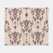 部族ヴィンテージのシームレスアステカ化 フリースブランケット (正面(横))