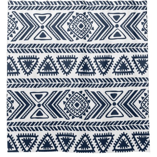 部族ヴィンテージのシームレス  シャワーカーテン (正面)