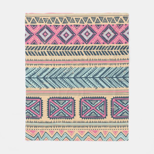 部族ヴィンテージのシームレス フリースブランケット (正面)
