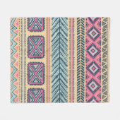 部族ヴィンテージのシームレス フリースブランケット (正面(横))