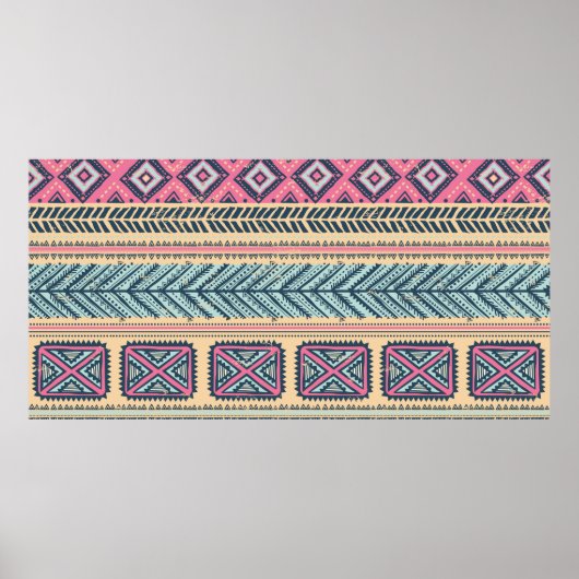 部族ヴィンテージのシームレス ポスター (正面)