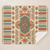 部族ヴィンテージ民族のシームレスなイラストレーション シェルパブランケット (正面(横))