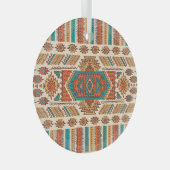 部族ヴィンテージ:民族のシームレスなパターン ガラスオーナメント (正面右)