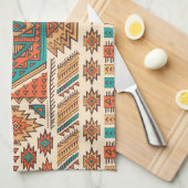 部族ヴィンテージ:民族のシームレスなパターン キッチンタオル (四つ折り)