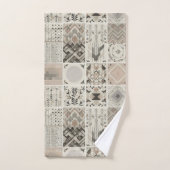 部族万華鏡のように千変万化するパターン幾何クール抽象芸術自然 バスタオルセット (ハンドタオル)