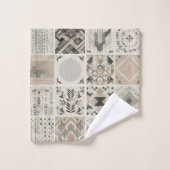 部族万華鏡のように千変万化するパターン幾何クール抽象芸術自然 バスタオルセット (ウォッシュタオル)