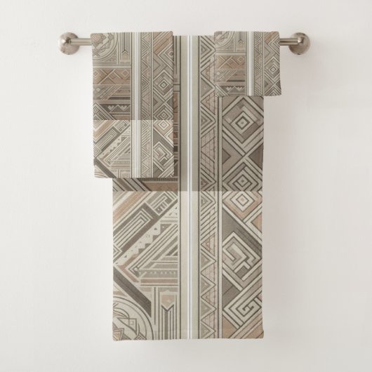 部族万華鏡のように千変万化するパターン幾何クール抽象芸術自然 バスタオルセット (インサイチュ)