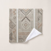 部族万華鏡のように千変万化するパターン幾何クール抽象芸術自然 バスタオルセット (ウォッシュタオル)