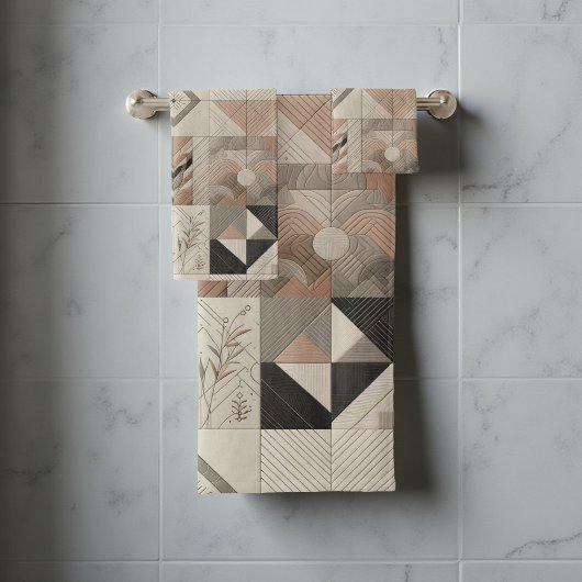 部族万華鏡のように千変万化するパターン幾何クール抽象芸術自然 バスタオルセット