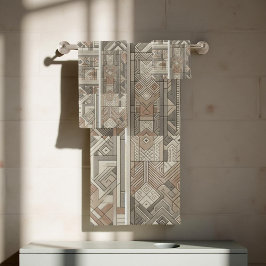 部族万華鏡のように千変万化するパターン幾何クール抽象芸術自然 バスタオルセット