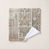 部族万華鏡のように千変万化するパターン幾何クール抽象芸術自然 バスタオルセット (ウォッシュタオル)