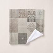 部族万華鏡のように千変万化するパターン幾何クール抽象芸術自然 バスタオルセット (ウォッシュタオル)