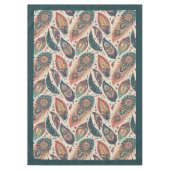 部族先住民エスニックパステルカラフル羽毛 テーブルクロス (正面)