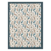 部族先住民エスニックパステルドリームキャッチャーの羽 テーブルクロス (正面)