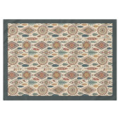 部族先住民エスニックフェザー青い銅 テーブルクロス (正面(横))